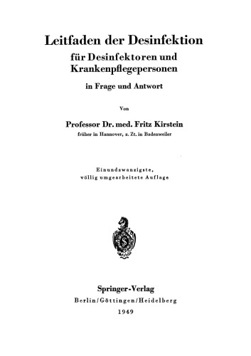 Leitfaden der Desinfektion für Desinfektoren und Krankenpflegepersonen in Frage und Antwort