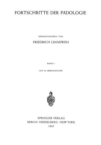 Fortschritte der Pädologie: Band I