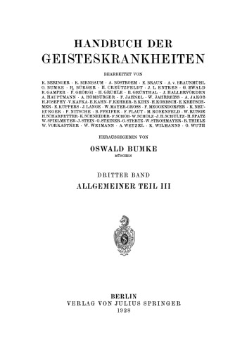Allgemeiner Teil: Dritter Teil: Körperliche Störungen