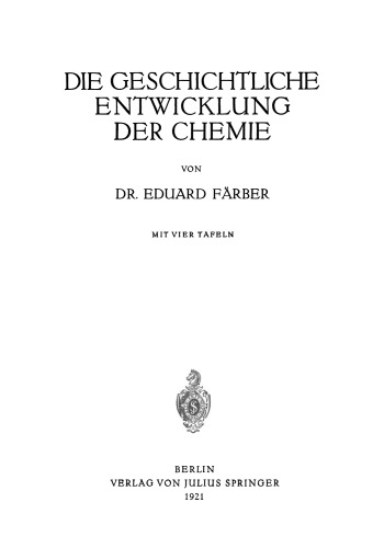 Die Geschichtliche Entwicklung der Chemie