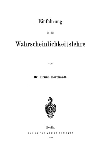 Einführung in die Wahrscheinlichkeitslehre
