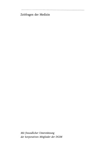 Zeitfragen der Medizin