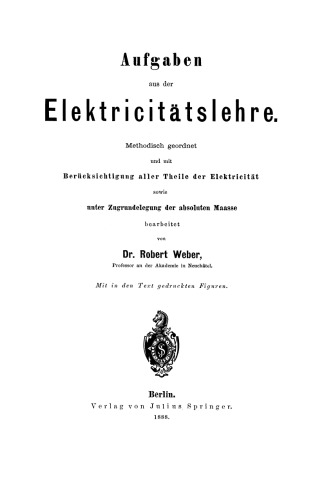 Aufgaben aus der Elektricitätslehre