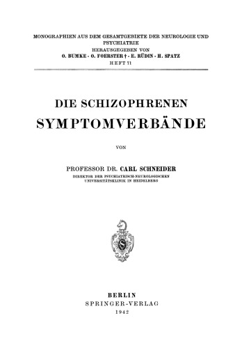 Die Schizophrenen Symptomverbände