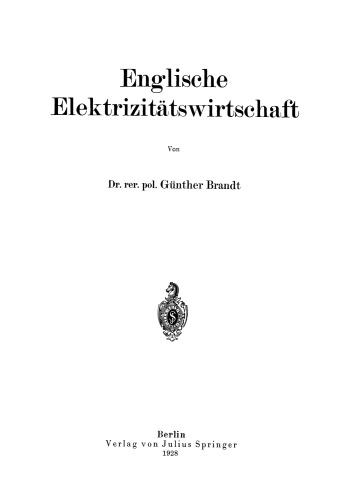 Englische Elektrizitätswirtschaft