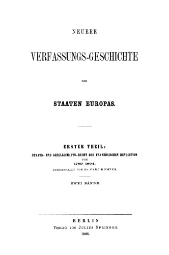 Staats- und Gesellschafts-Recht der Französischen Revolution von 1789–1804