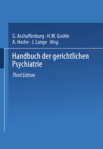Handbuch der Gerichtlichen Psychiatrie