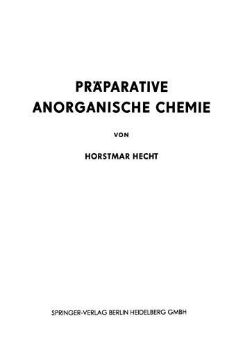 Präparative Anorganische Chemie