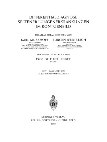 Differentialdiagnose Seltener Lungenerkrankungen im Röntgenbild