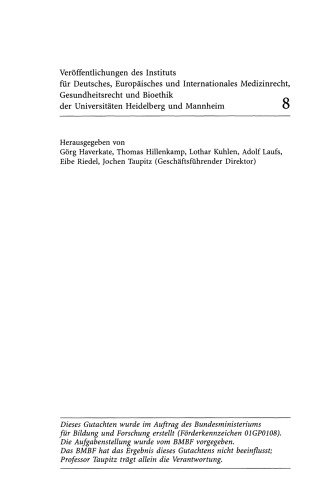 Biomedizinische Forschung zwischen Freiheit und Verantwortung: Der Entwurf eines Zusatzprotokolls über biomedizinische Forschung zum Menschenrechtsübereinkommen zur Biomedizin des Europarates