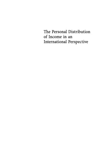 The Personal Distribution of Income in an International Perspective