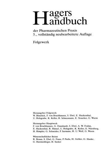 Hagers Handbuch der Pharmazeutischen Praxis: Waren und Dienste Folgeband 1