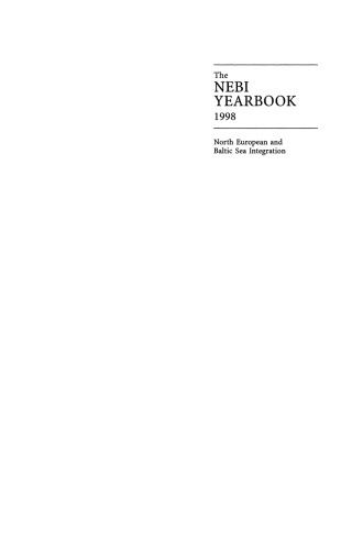 The Nebi Yearbook 1998: North European and Baltic Sea Integration