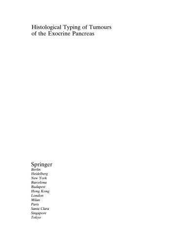Histological Typing of Tumours of the Exocrine Pancreas