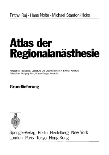 Atlas der Regionalanästhesie: Grundlieferung