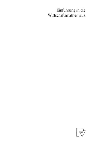 Einführung in die Wirtschaftsmathematik