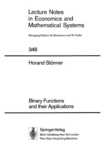 Binary Functions and their Applications