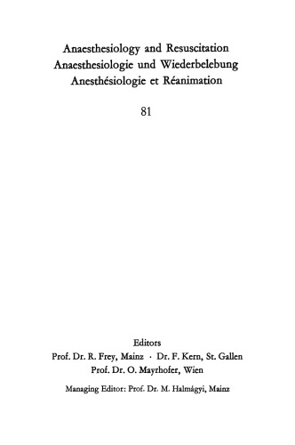 Stoffwechselwirkungen von Trometamol: Unter besonderer Berücksichtigung des Kindesalters