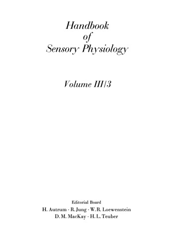 Electroreceptors and Other Specialized Receptors in Lower Vertrebrates