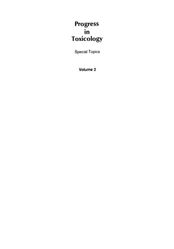 Progress in Toxicology: Special Topics Volume 2