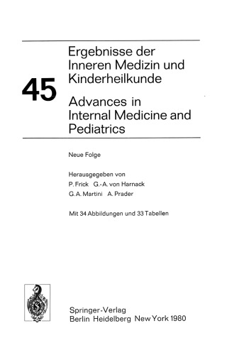 Ergebnisse der Inneren Medizin und Kinderheilkunde / Advances in Internal Medicine and Pediatrics