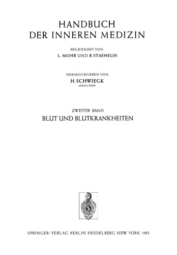Blut und Blutkrankheiten: Fünfte Völlig Neu Bearbeitete und Erweiterte Auflage