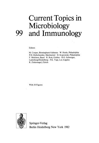 Current Topics in Microbiology and Immunology