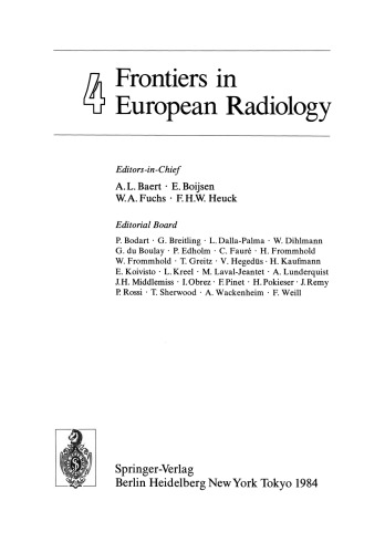Frontiers in European Radiology