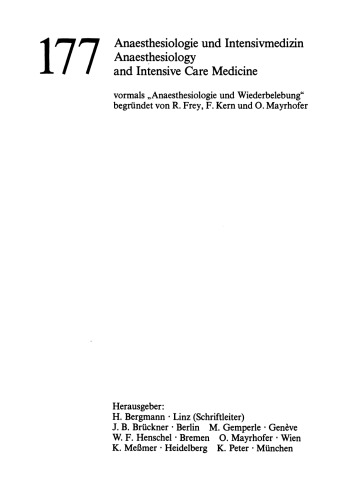 Anaesthesiologische Probleme in der Gefäßchirurgie: 2 Rheingau-Workshop