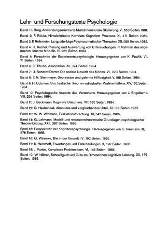Schnelligkeit und Güte als Dimensionen kognitiver Leistung