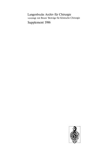 103. Kongreß der Deutschen Gesellschaft für Chirurgie München, 23.–26. April 1986