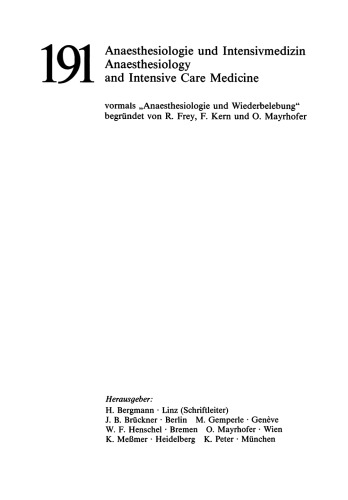 Spezielle Anaesthesieprobleme: Zentraleuropäischer Anaesthesiekongreß Graz 1985 Band II