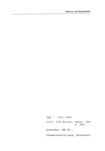 Tokolyse und Betamimetika