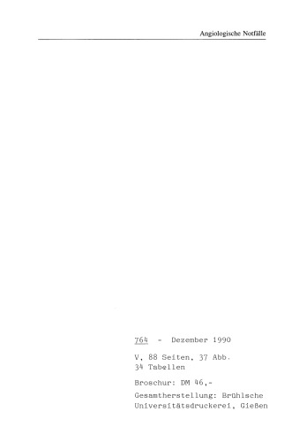 Angiologische Notfälle