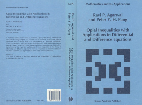 Opial Inequalities with Applications in Differential and Difference Equations
