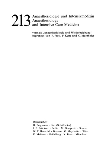 Kolloide und Resorption von Lokalanaesthesielösungen: „In vitro“- und tierexperimentelle Befunde sowie klinische Ergebnisse bei Probanden und Patienten