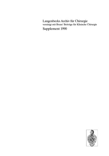 107. Kongreß der Deutschen Gesellschaft für Chirurgie Berlin, 17.–21. April 1990
