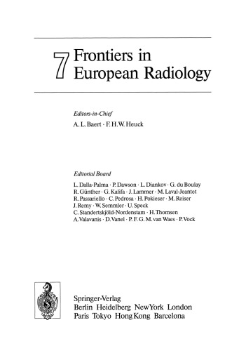 Frontiers in European Radiology