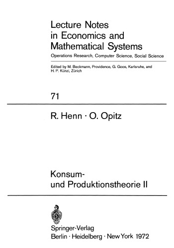 Konsum- und Produktionstheorie II