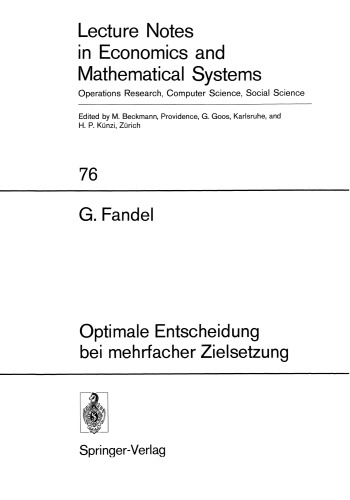 Optimale Entscheidung bei mehrfacher Zielsetzung