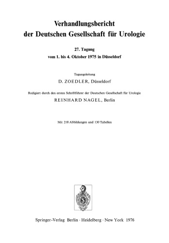 27. Tagung vom 1. bis 4. Oktober 1975 in Düsseldorf