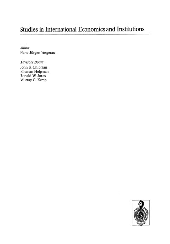 New Institutional Arrangements for the World Economy