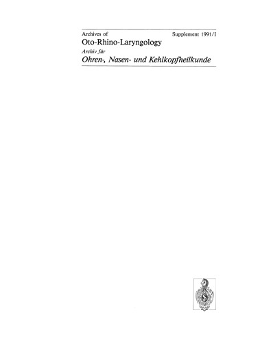 Teil I: Referate: Teilresektionen des Kehlkopfes bei Karzinomen Hals-Nasen-Ohren-Krankheiten bei Kindern