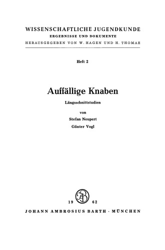 Auffällige Knaben: Längsschnittstudien