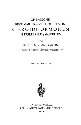 Chemische Bestimmungsmethoden von Steroidhormonen in Körperflüssigkeiten