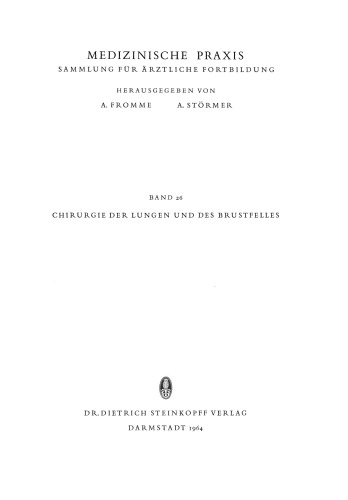 Chirurgie der Lungen und des Brustfelles