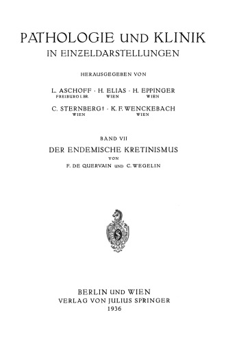 Der endemische Kretinismus