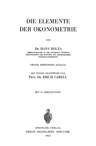 Die Elemente der Ökonometrie