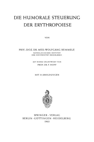 Die Humorale Steuerung der Erythropoiese