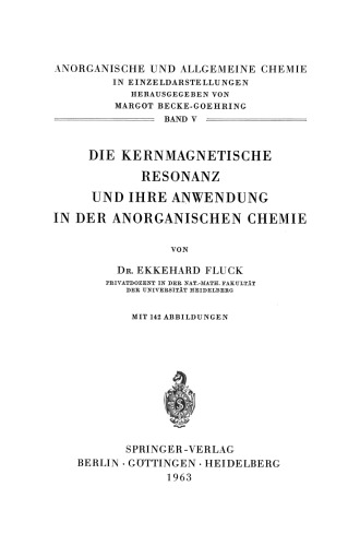 Die Kernmagnetische Resonanz und ihre Anwendung in der Anorganischen Chemie